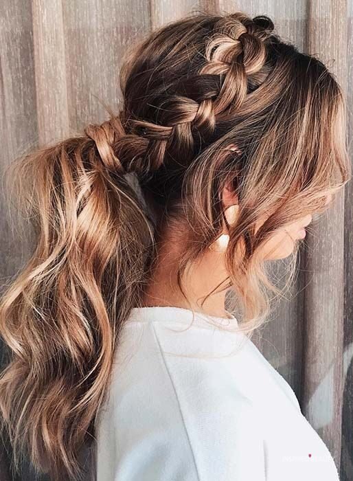 Messy Ponytail with Braid