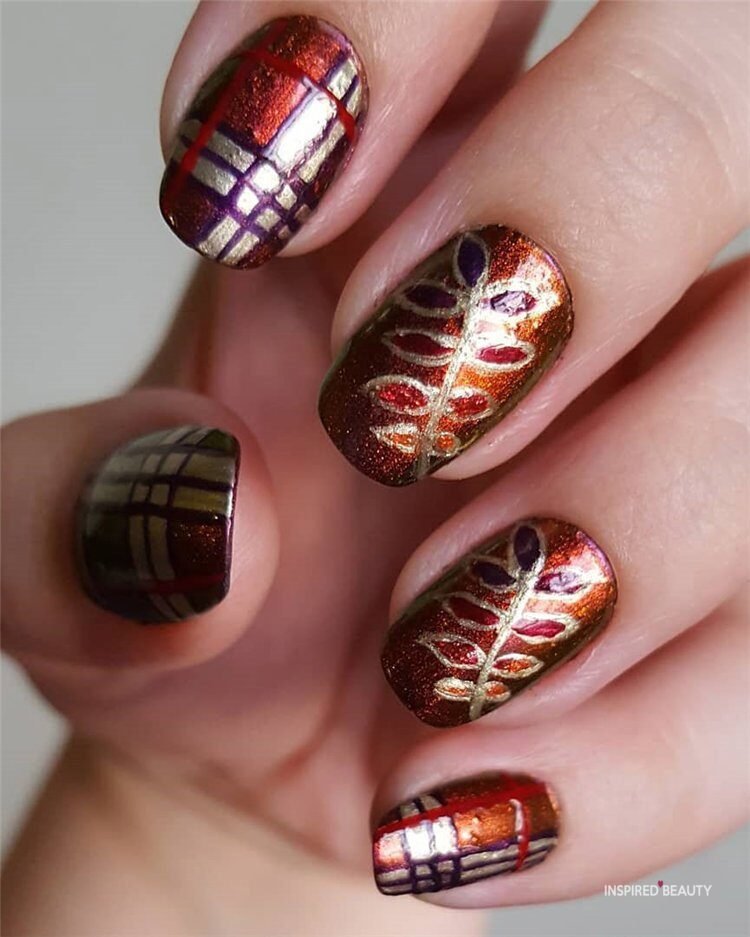 41 Cute Autumn/Fall Nail Designs To Try Inspired Beauty