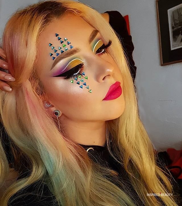 Fantasy makeup with Gems