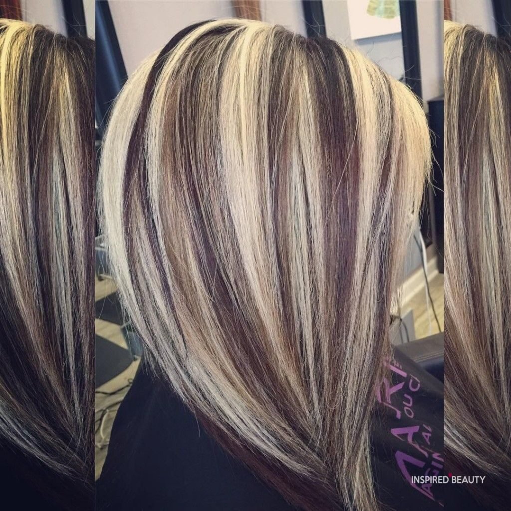 Blonde Hair Color with Dark Highlights 