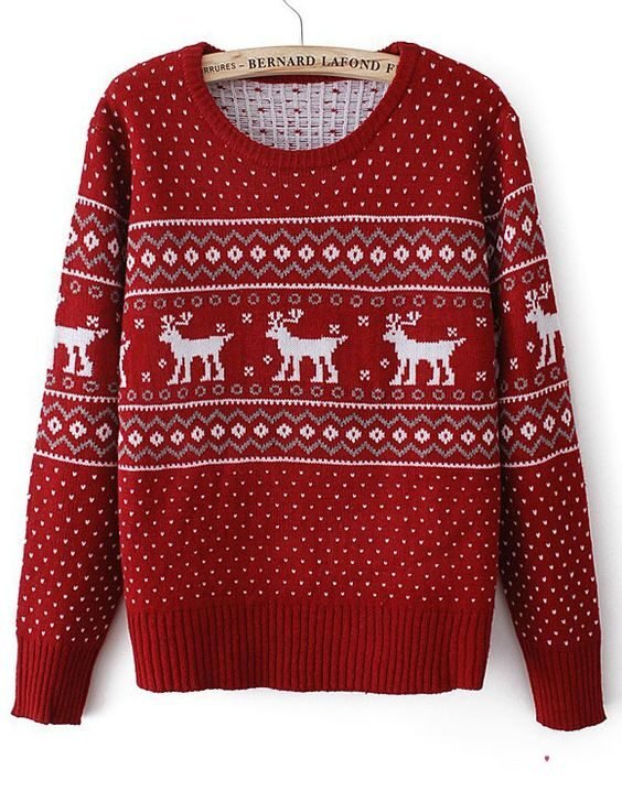 Red Knitted Ugly Christmas Sweaters  