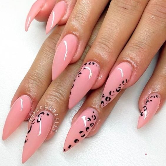 pink stiletto nails