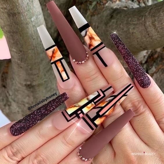 long square acrylic nail designs