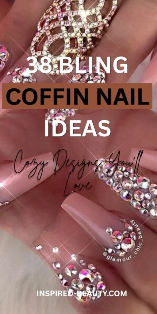 Coffin Nails With Diamonds