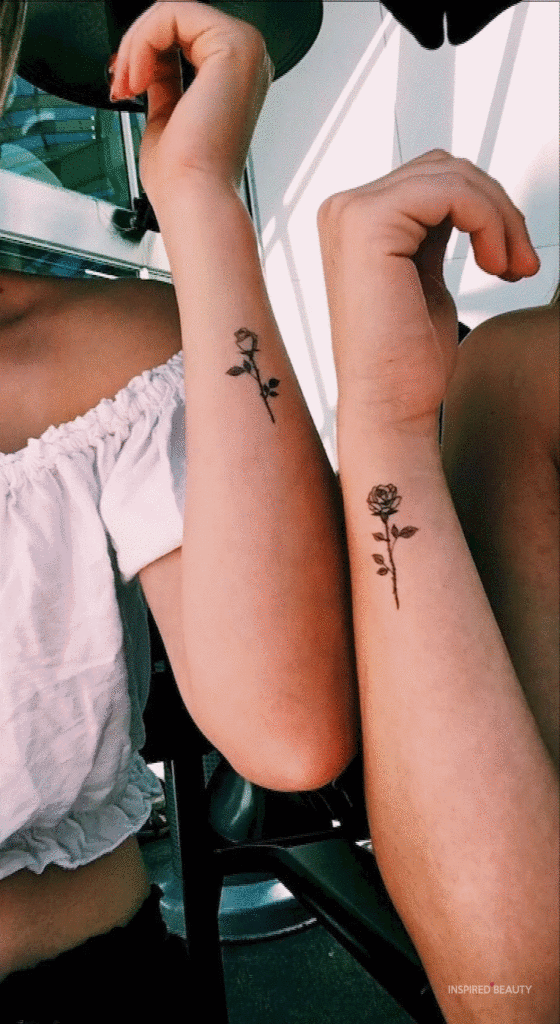 Cute rose tattoo for girls