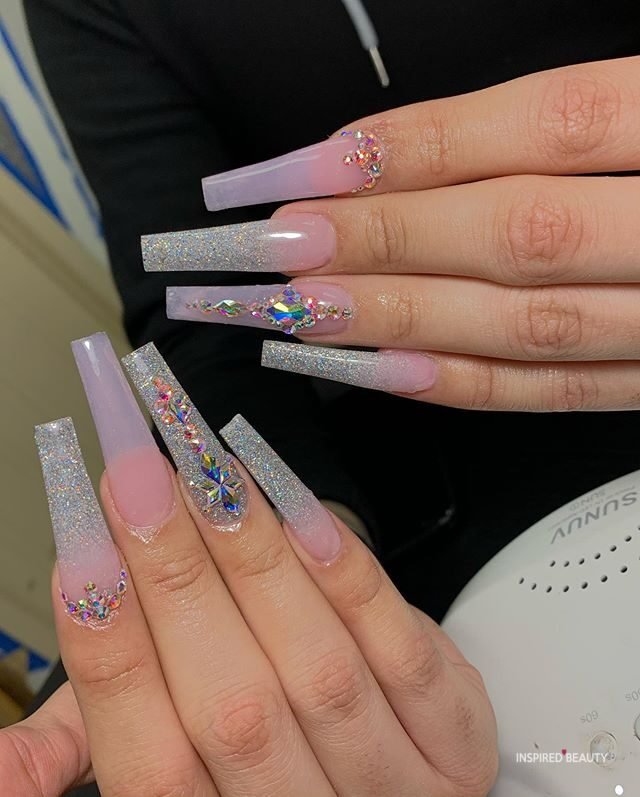 Stunning Coffin Nails With Diamonds Page Of Inspired Beauty