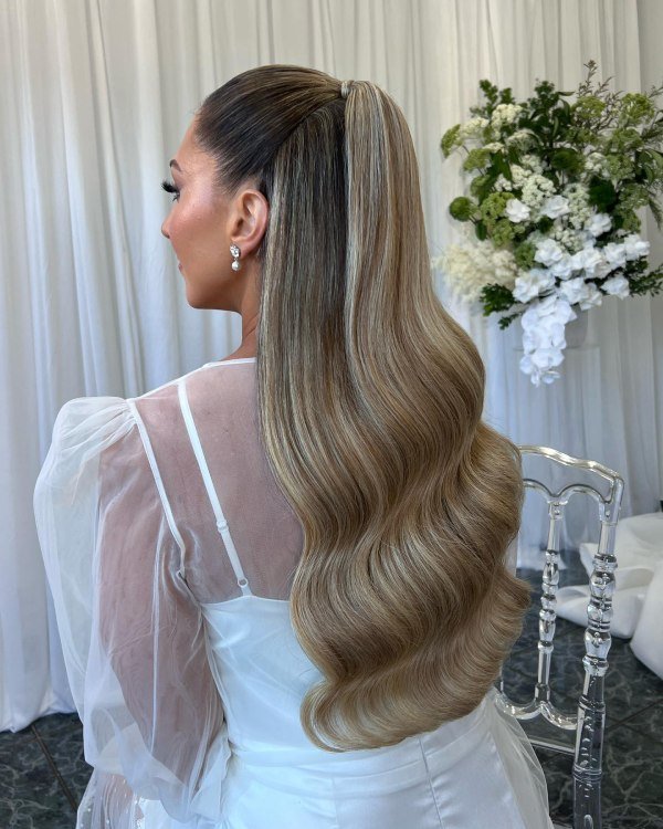 long hairstyle for wedding Soft Hollywood Waves