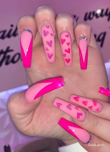 Featured image of post Hot Pink Acrylic Nails Designs - There are 14,049 pink acrylic nails for sale on etsy, and they cost $16.49 on average.