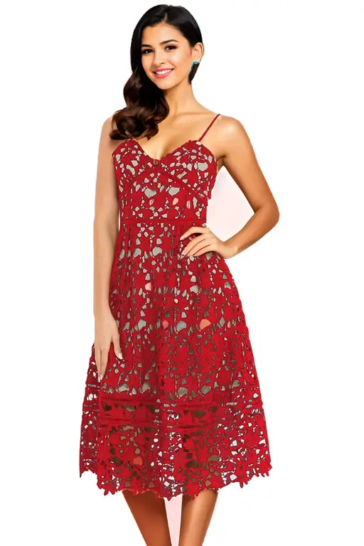 Endless Love - Rose Red Lace Maxi Dress