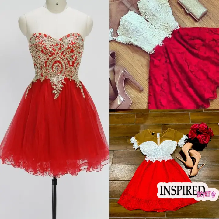 Short Red Tulle Valentines day Dress