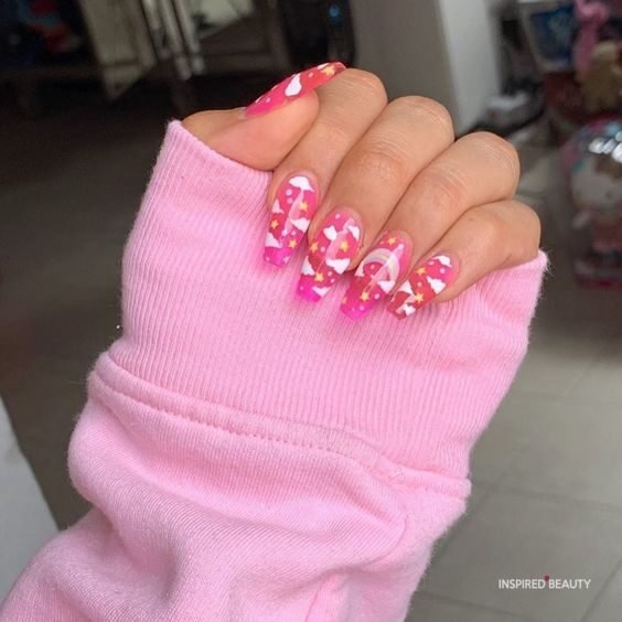 dope pink nails
