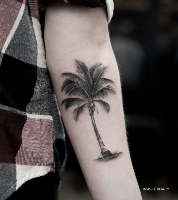 realistic palm tree tattoos