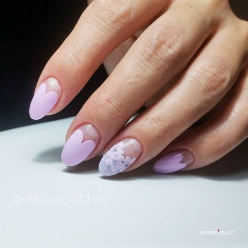 Heart and Flowers - Nails Designs