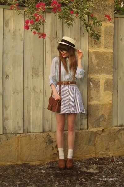 Bag, shoes, shirt and blouse - back in time vintage look outfit ideas