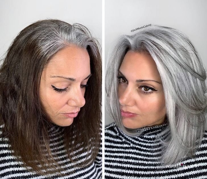 This Hairdresser Makes Clients Embrace Going Gray With His Powerful Transformations