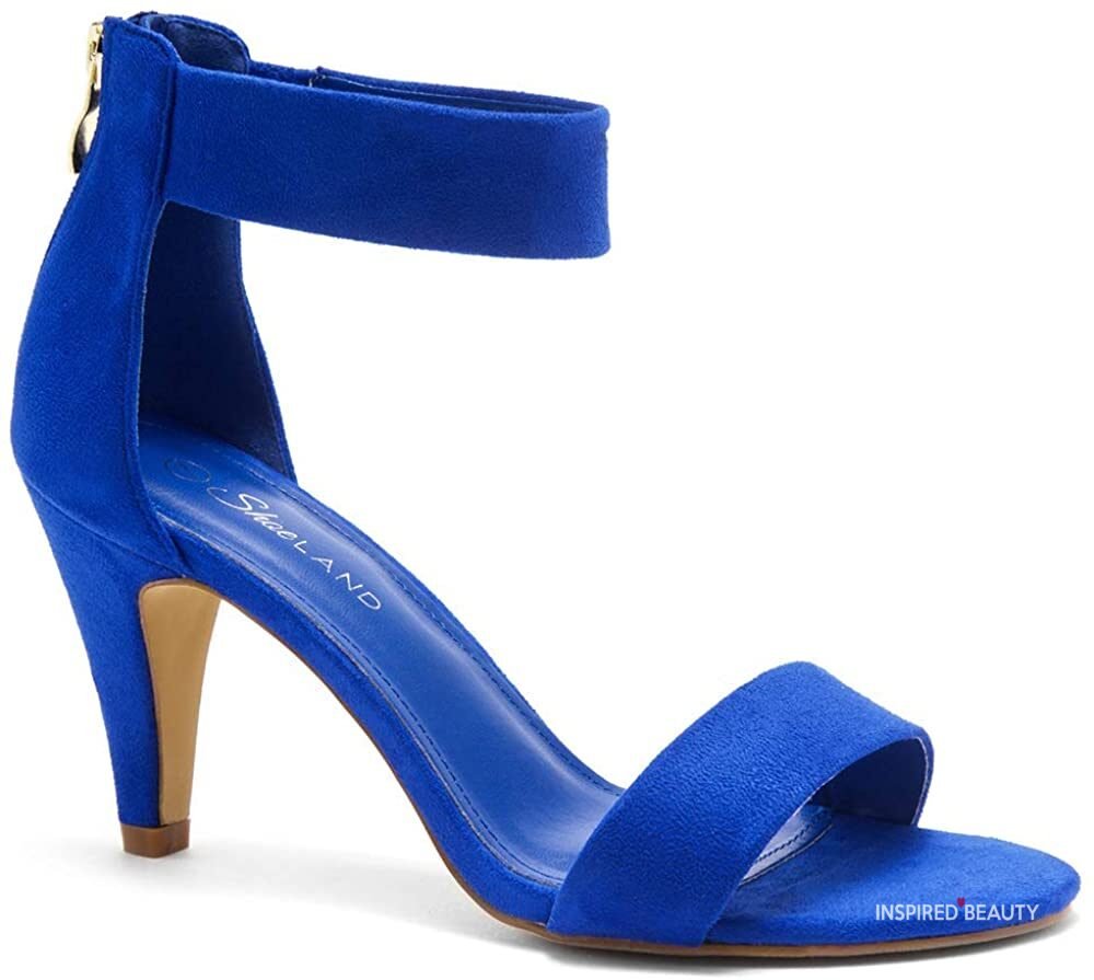 blue heels open toe