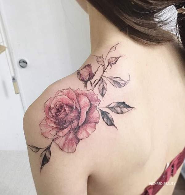 light pink roses tattoo