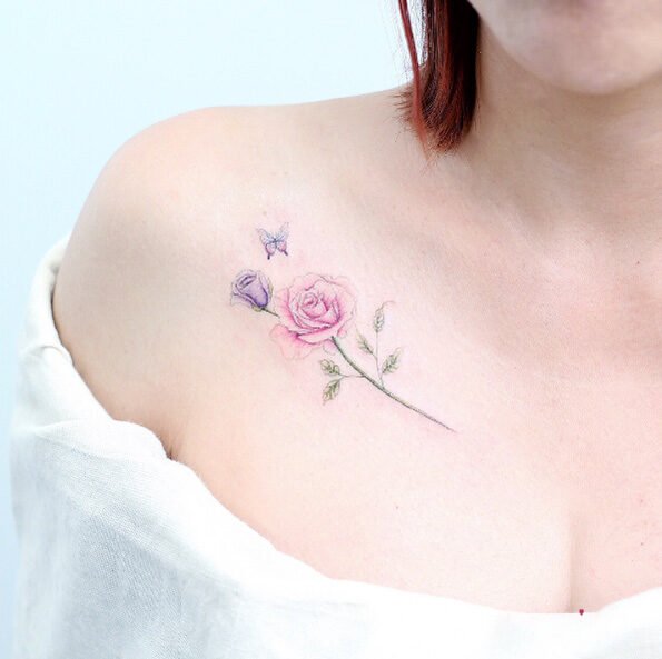 Cute Rose Tattoo Design