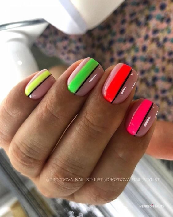 Cute Bright Summer Gel Nails / Winter nail designs are notable for a