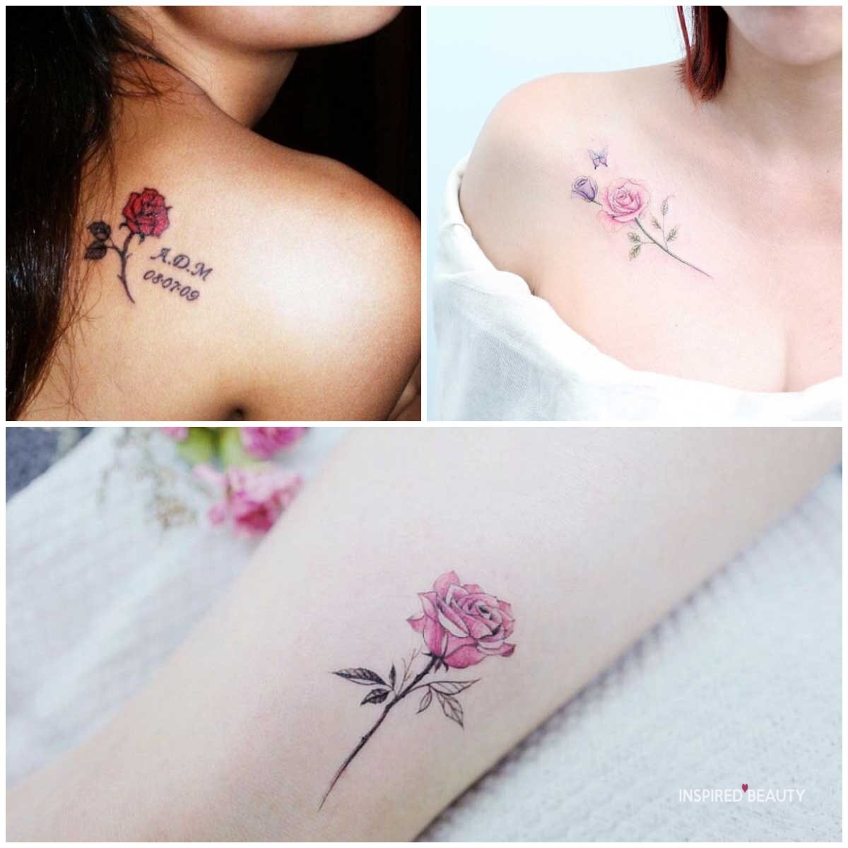 45 Cute Rose Tattoo Design Ideas - Inspired Beauty