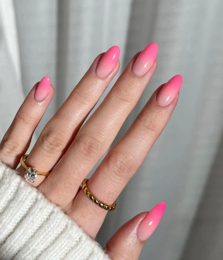 ombre pink gel nails