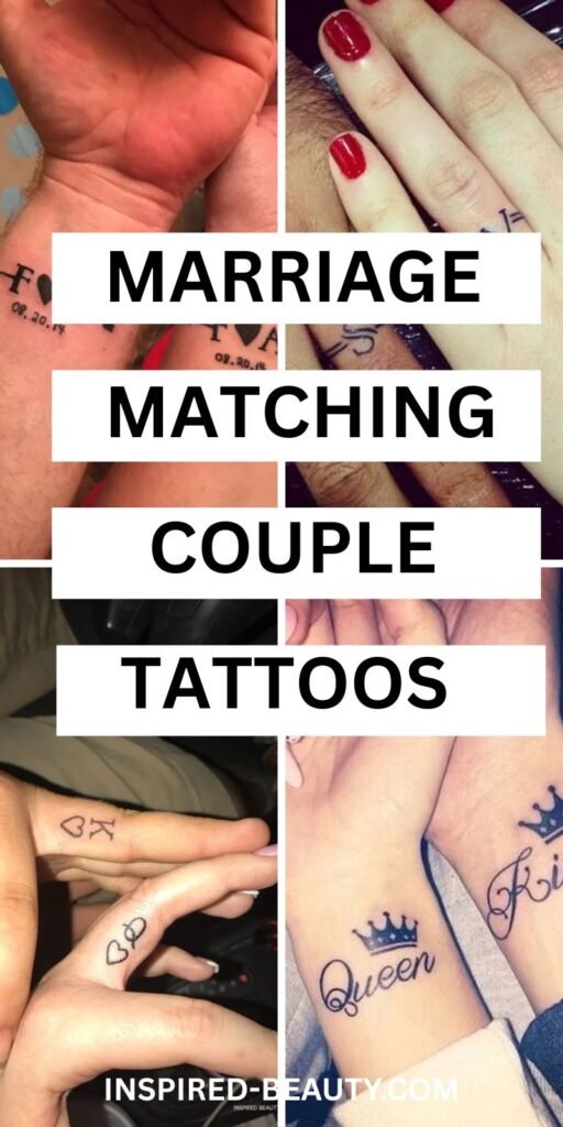 elegant marriage matching couple tattoos