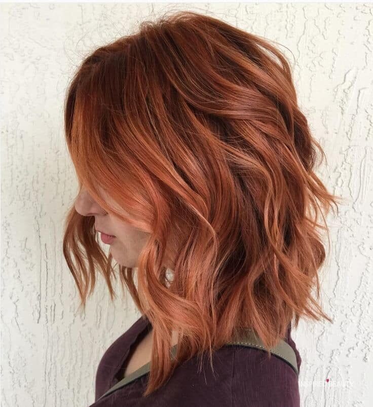 Bright Ginger Red Color On Short Hair