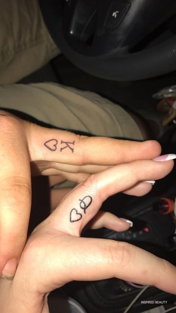 Heart tattoos for couple