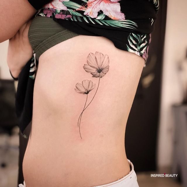 flower tattoo on the side