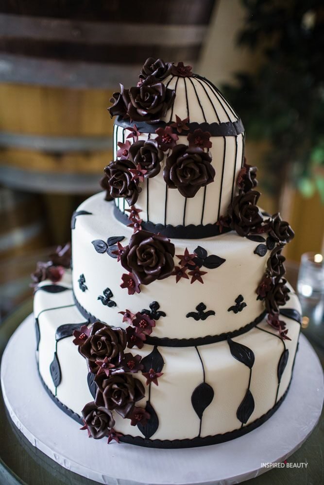 Elegant Halloween Wedding Cake