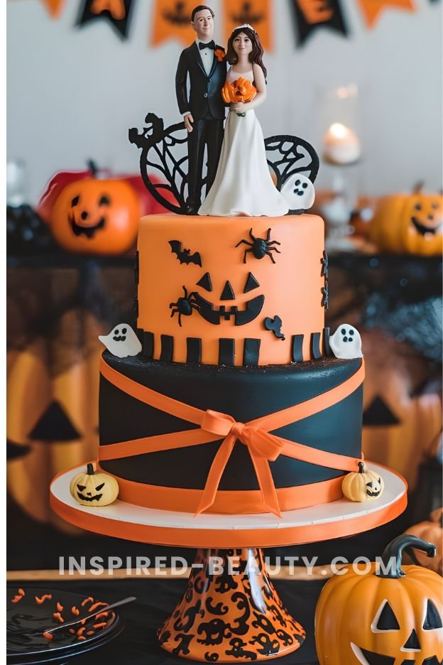 halloween wedding cake