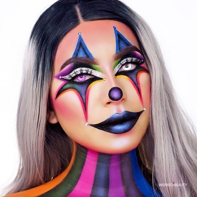 rainbow clown makeup
