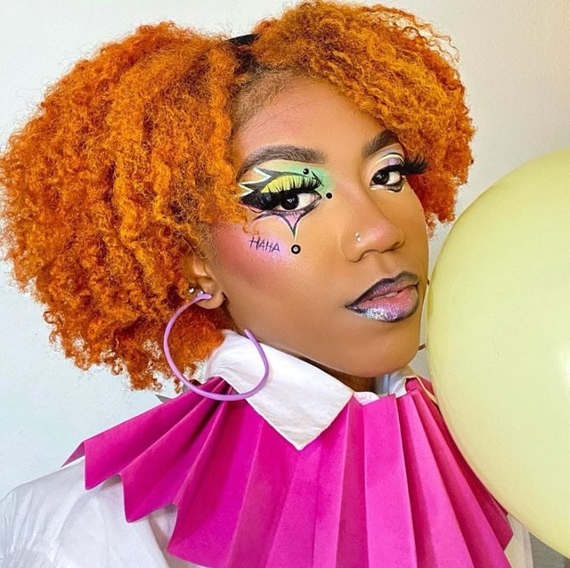 glam cute clown makeup