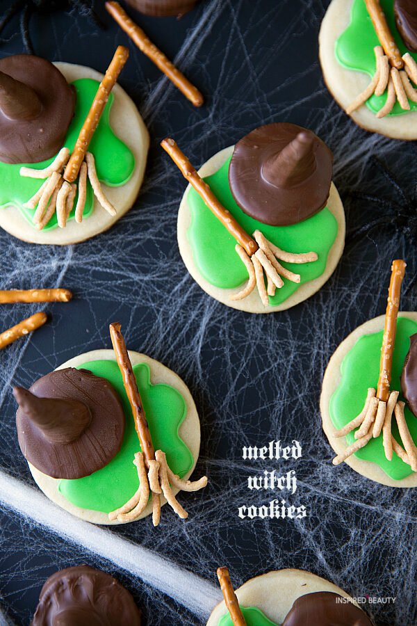 Melted witch Halloween cookies