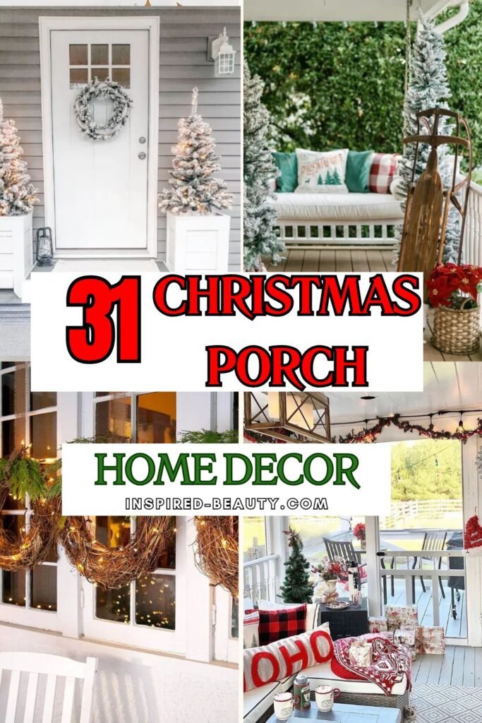 Inspired beauty Porch Christmas decor ideas