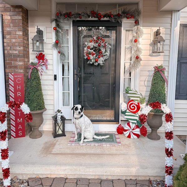 candy themed front porch