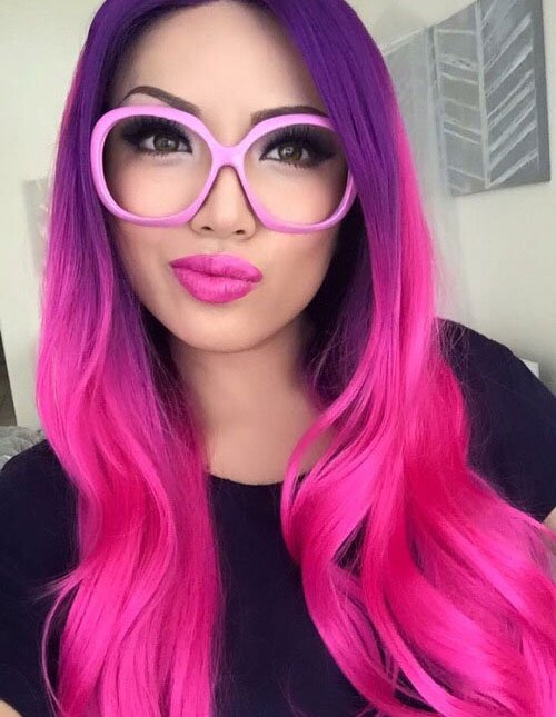 Pastel Pink and Purple Blended Hair Color Ideas