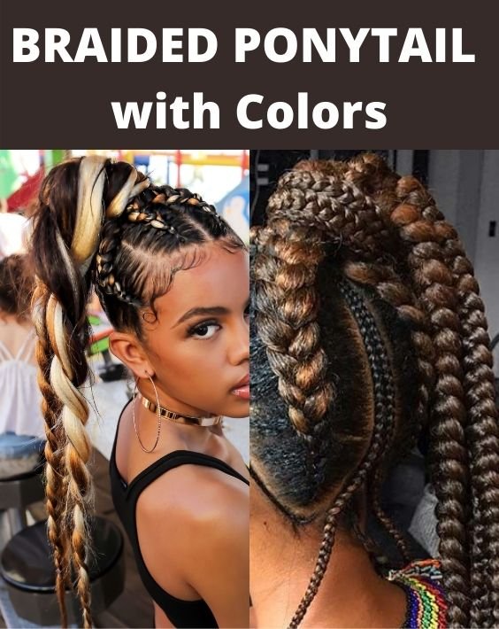 Braided Ponytail with color 