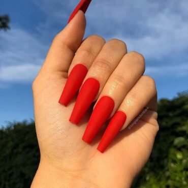 20 Amazing Ways to Rock Red Coffin Nails 2023 - Inspired Beauty