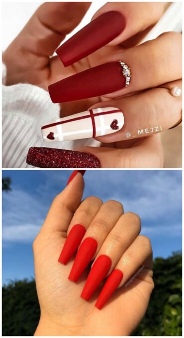 15 Amazing Ways to Rock Red Coffin Nails - Inspired Beauty