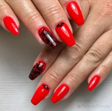 20 Amazing Ways to Rock Red Coffin Nails 2023 - Inspired Beauty