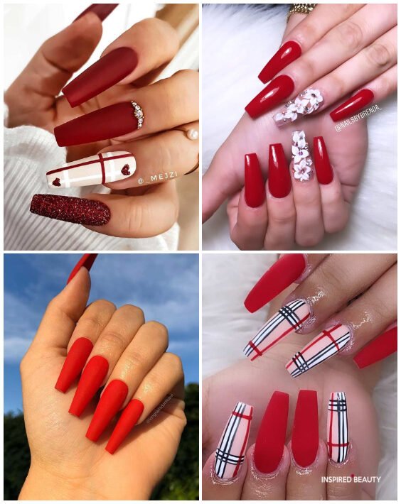 20 Amazing Ways to Rock Red Coffin Nails 2023