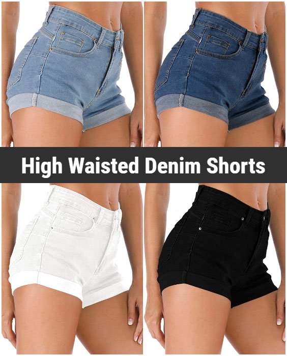 High Waisted Denim Shorts