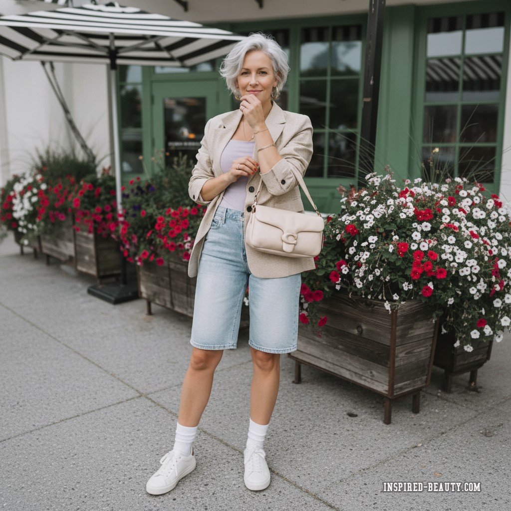 Inseam Bermuda Short outfit for over 50 women