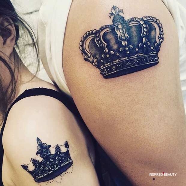 24 King and Queen Tattoos for Couples - Inspired Beauty