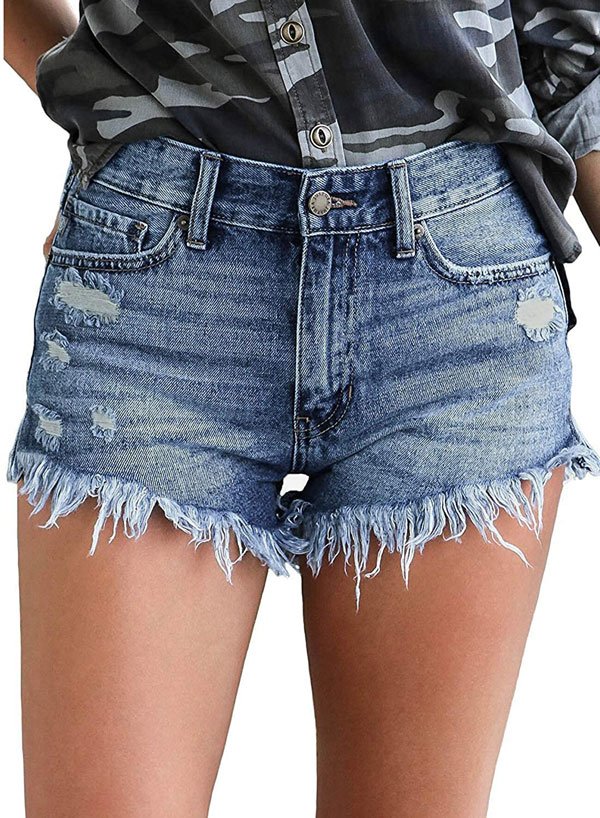 Ripped Jeans Shorts for woman over 40