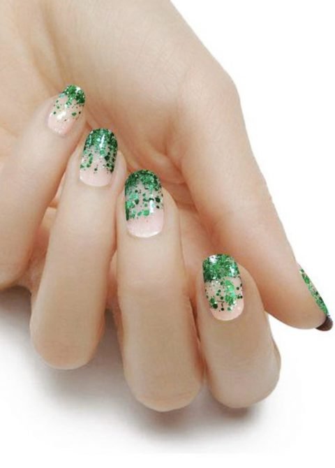 shamrock classy st Patricks day nails