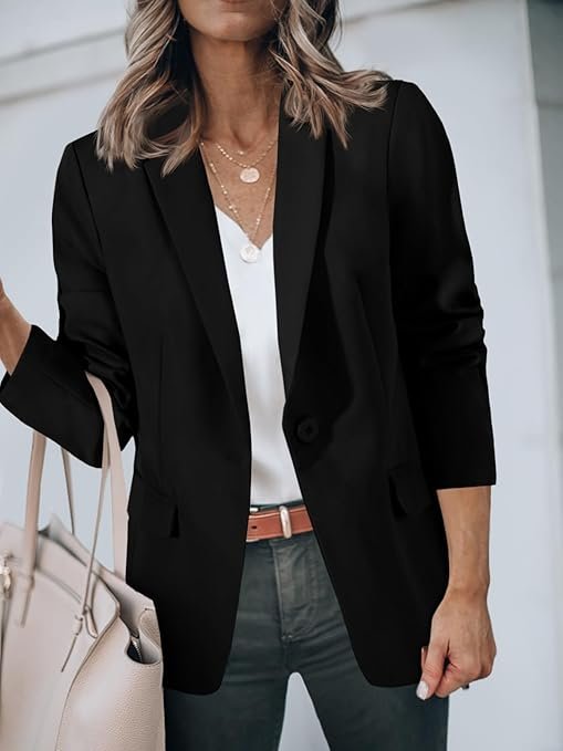 Casual Blazers Open Front Long Sleeve Work Office Suit Jackets Blazer