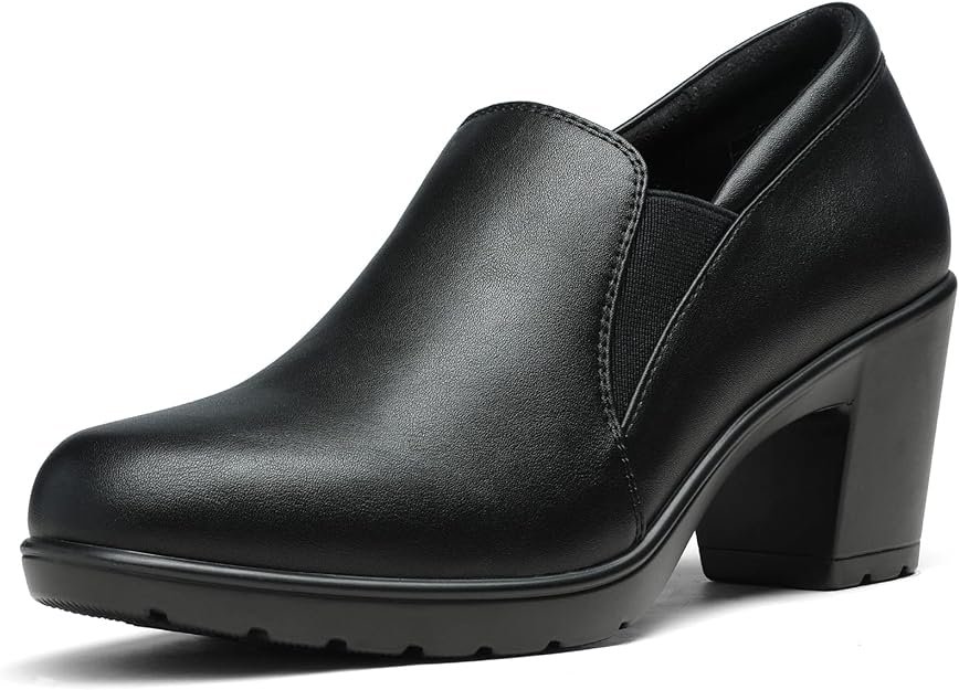 Comfortable Slip-on Heeled Loafers Shoes for Office Business