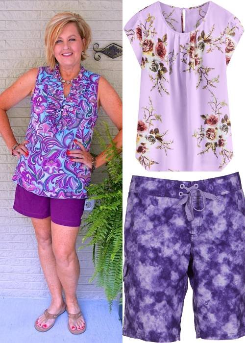 Purple Short and Floral Sleeveless loose flowing top